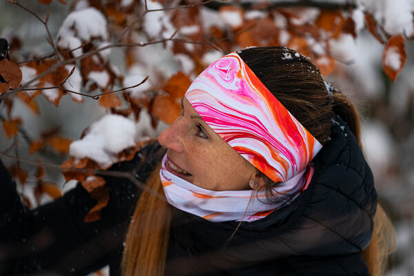 Bosa čelenka Chilly kombinaci růžové, oranžové a bílé barvy