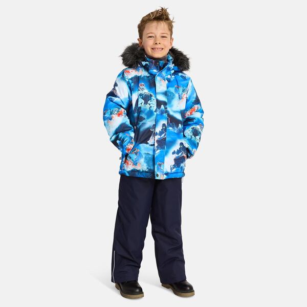 Dětská zimní bunda Huppa Ante s kožíškem navy pattern 3