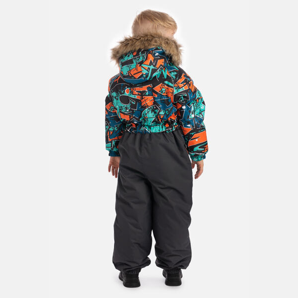 Dětská zimní kombinéza Huppa Wille 2 bright orange pattern / dark gray 3