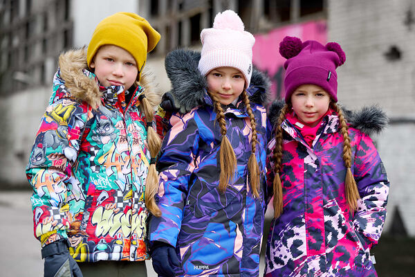 Dívčí zimní kabát Huppa Vivian 2 parka blue pattern 12