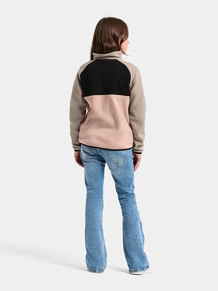 Dětská fleecová mikina Didriksons Yokto 1/2 BTN - vintage pink 5