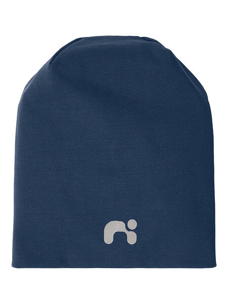 Dětská čepice Name It Moppy beanie s reflexním logem - insignia blue