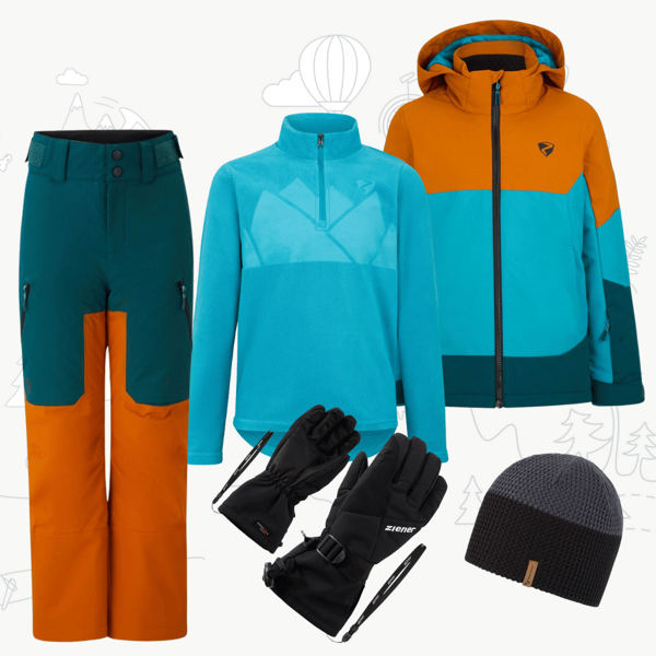 Dětský zimní outfit Ziener pro juniory Agimo - aqua breeze