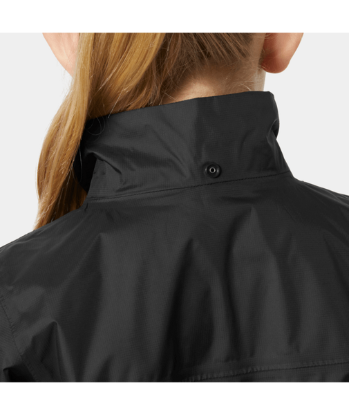 Dětská lehká sbalitelná bunda Helly Hansen Jr Loke černá dettail na zapínání kapuce