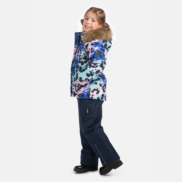 Dětská zimní bunda Huppa Alondra s kožíškem blue pattern 2