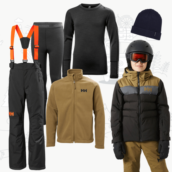 Dětský zimní outfit Helly Hansen pro juniory - black/brown