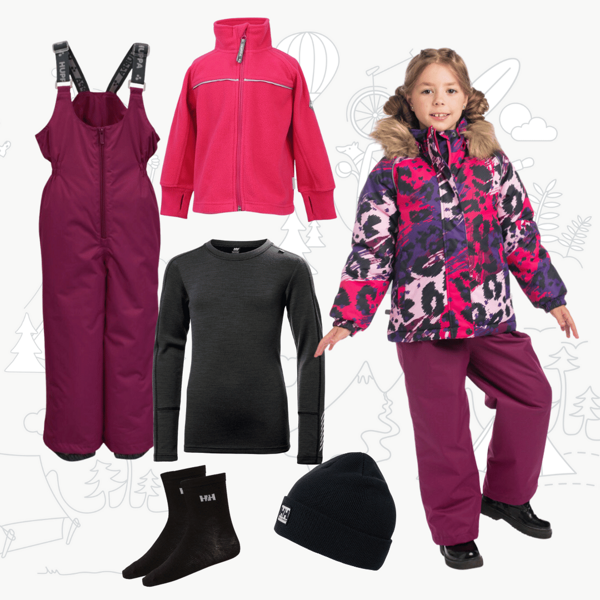 Dětský zimní outfit Huppa Alondra - fuchsia pattern
