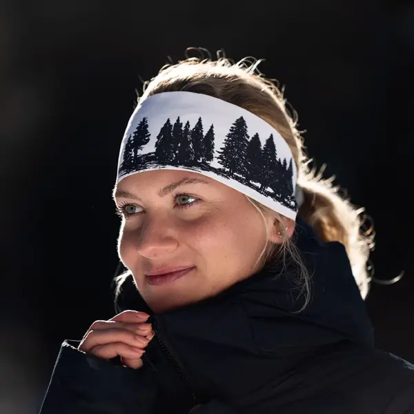 Bosa čelenka Chilly v v černobílé barvě s motivem hor