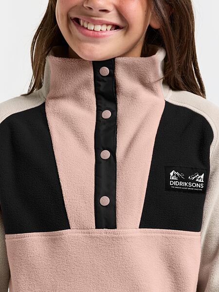 Dětská fleecová mikina Didriksons Yokto 1/2 BTN - vintage pink 7