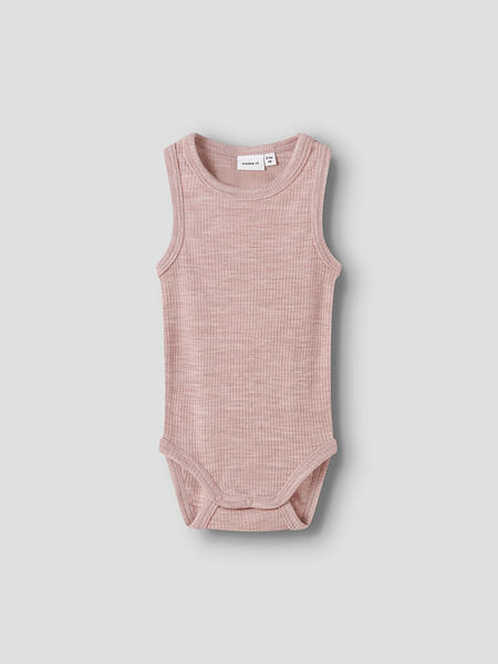 Dětské body s merinem Name It tílko Wax - shadow grey 3