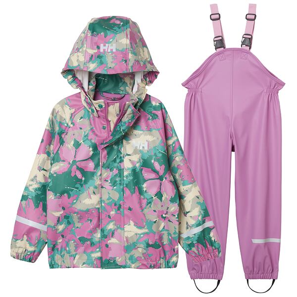 Dětský set do deště Helly Hansen K Bergen 2.0 PU rainset - meta pink aop 9