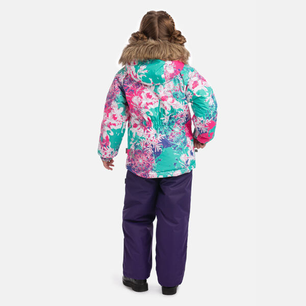 Dětská zimní bunda Huppa Alondra s kožíškem turquoise pattern 3