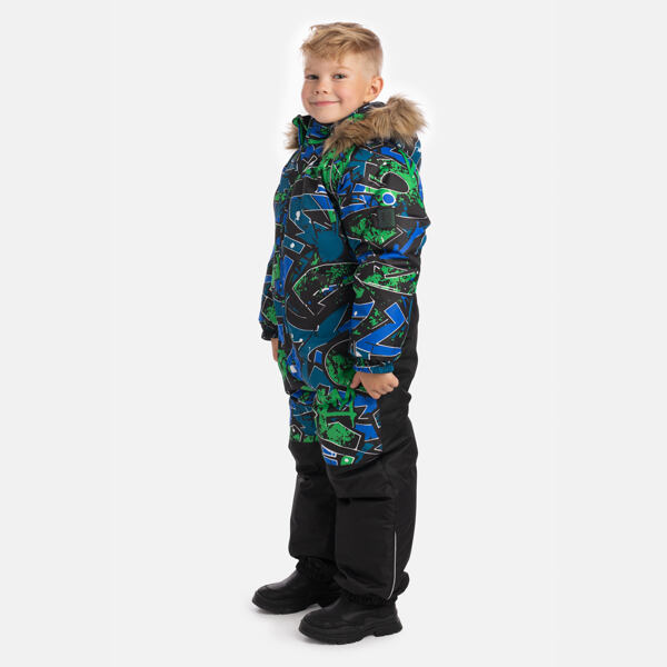 Dětská zimní kombinéza Huppa Wille 2 classic green pattern / black 3