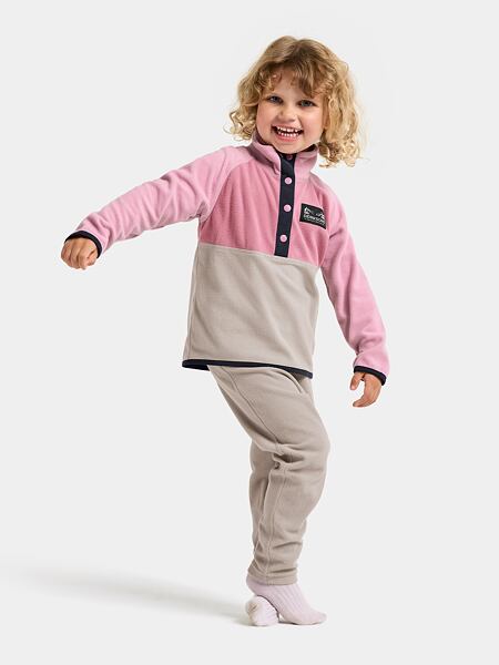 Dětská fleecová mikina Didriksons Monte half bu - heather pink 6