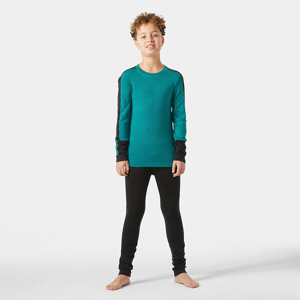 Dětský set termoprádla Helly Hansen JR LIFA® Merino – zeleno-černý
