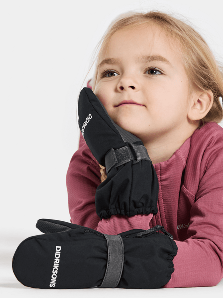 Dětské zimní rukavice Didriksons Biggles Zip black s tmavým zipem - palčáky 2