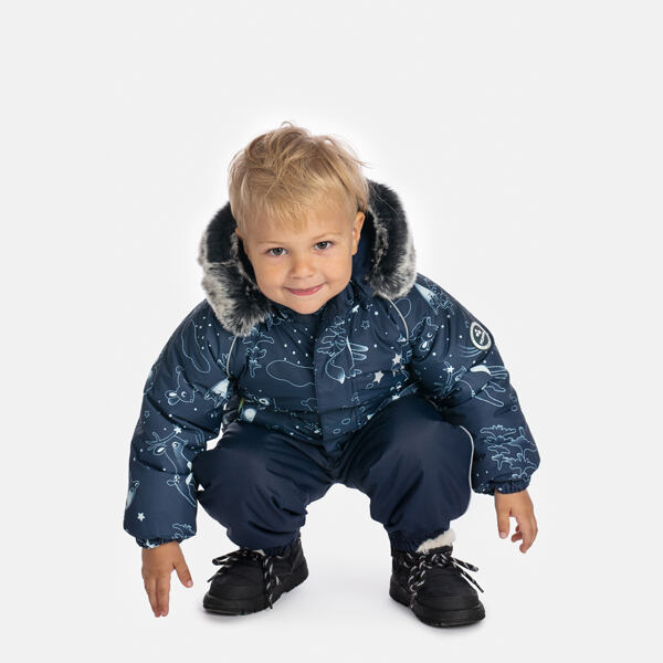 Dětská zimní bunda Huppa Vesa s kožíškem navy 5