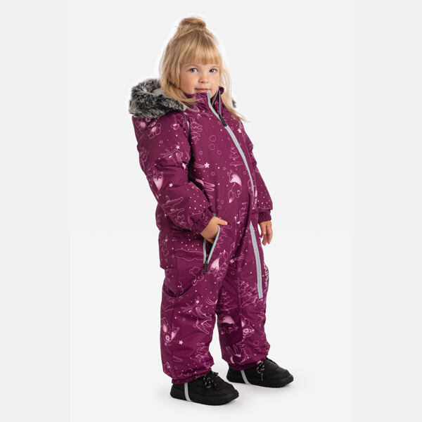 Dětská zimní kombinéza Huppa Ottis burgundy pattern 2