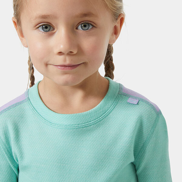 Dětský set termoprádla Helly Hansen K Lifa Merino – merino + Lifa®, zelenomodré