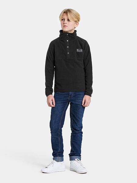 Dětská fleecová mikina Didriksons Yokto 1/2 BTN - black 8