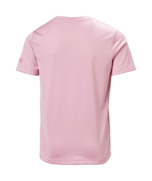 Dětské funkční UV tričko Helly Hansen Jr Tech krátký rukáv - pink lavender zezadu