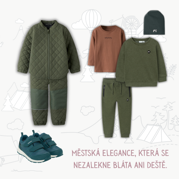 Dětský funkční outfit s městskou elegancí Name it - zelený 2
