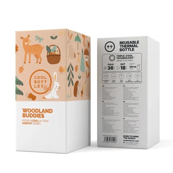 Dětská nerezová termoláhev Cool Bottles 3D Kiddie Woodland Buddies 350 ml 4