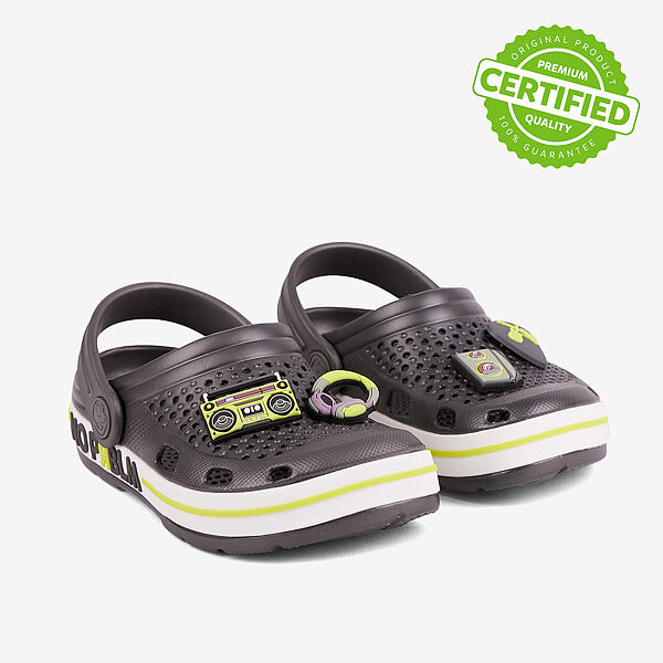 Dětské sandály Coqui Lindo antracit / citrus PRBLM + amulety