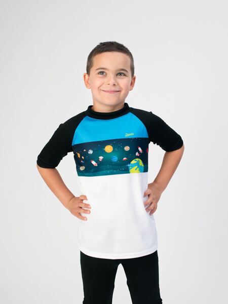 Dětské funkční triko Drexiss CoolMax krátký rukáv Stripe Universe