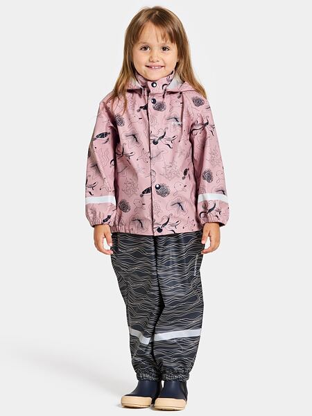 Dětský set do deště Didriksons Slaskeman ocean soft pink