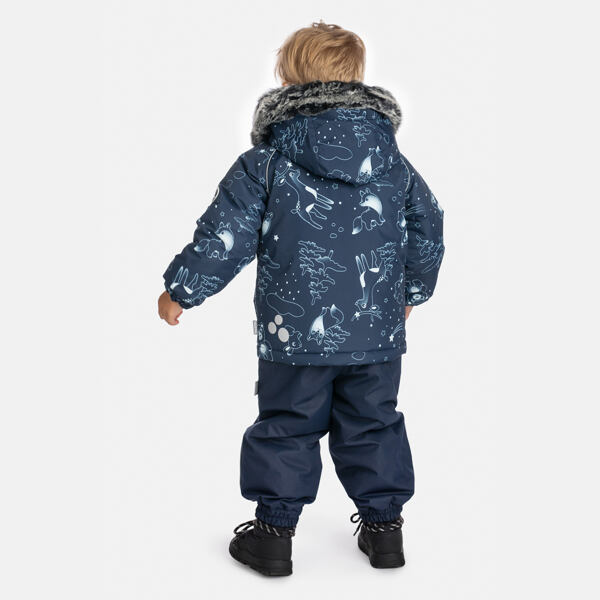Dětská zimní bunda Huppa Vesa s kožíškem navy 3