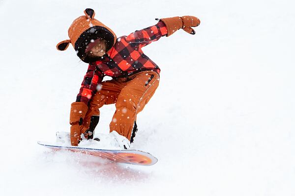 Stylový zimní dětský overal WeeDo na snowboard medvěd