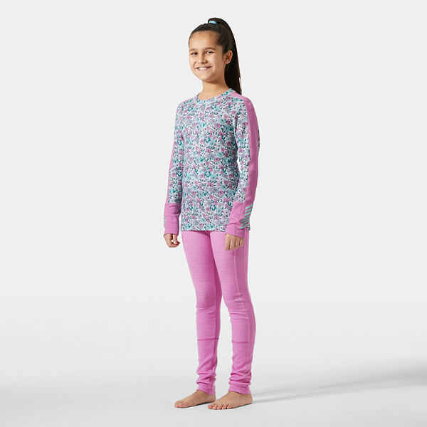 Termoprádlo pro děti Helly Hansen JR LIFA® Merino – růžové, pohodlné