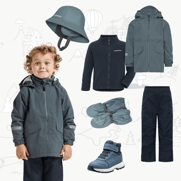 Dětský nepromokavý outfit Didriksons Norma - factory blue