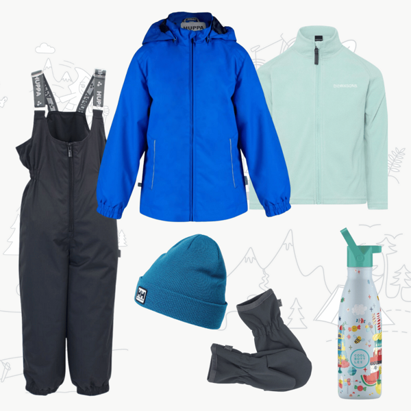 Dětský nepromokavý outfit Huppa - modrošedý 