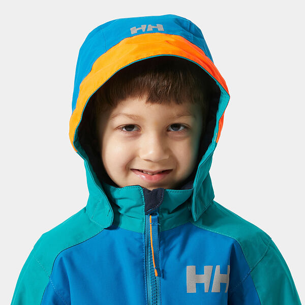 Modrá lyžařská bunda pro děti Helly Hansen K Legend – reflexní detail