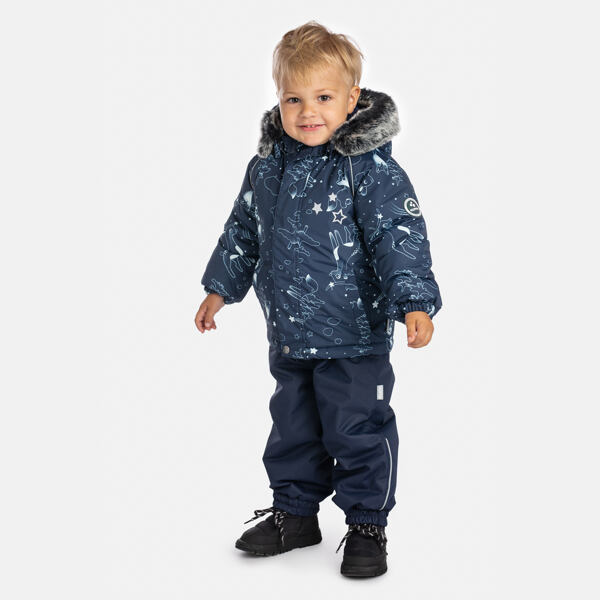 Dětská zimní bunda Huppa Vesa s kožíškem navy 4