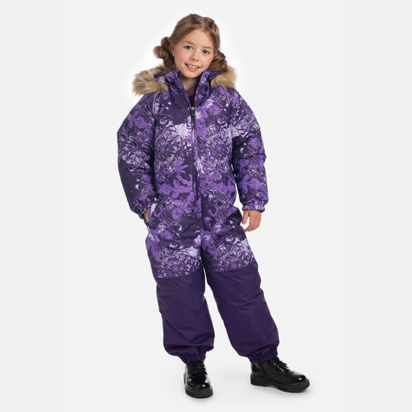 Dětská zimní kombinéza Huppa Wille 2 dark lilac pattern / dark lilac