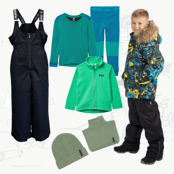 Dětský zimní outfit Huppa Marinel - forest green pattern