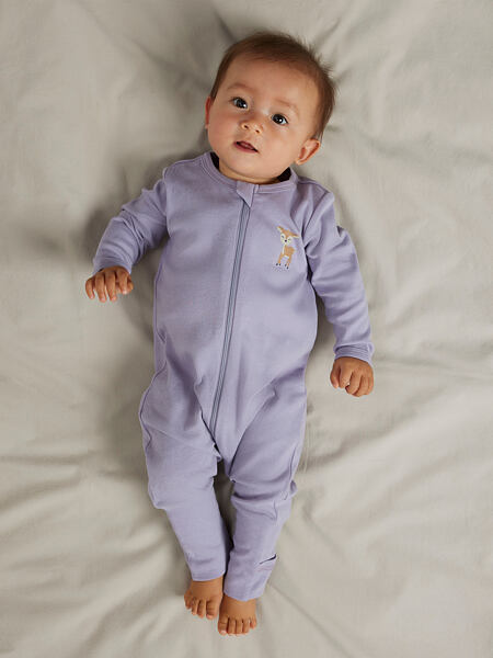 Dětský overal Name It Night suit deer - lilac marble / lavender gray 2pack 2