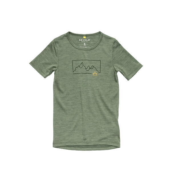 Dětské funkční tričko s merinem Devold Active "Outline" Tee s krátkým rukávem forest 2
