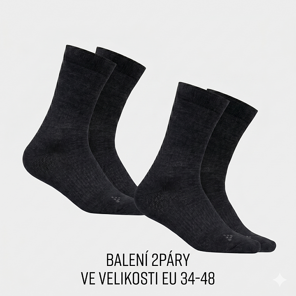 Vlněné ponožky Craft 2 pack Wool Line černé