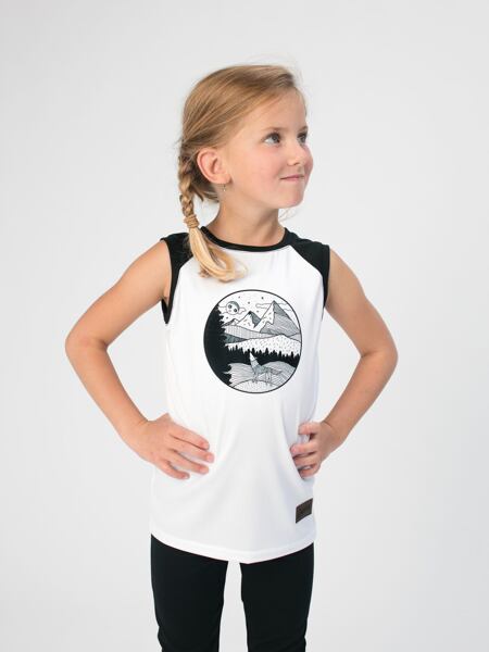 Dětské funkční tílko Drexiss CoolMax white/black wolf