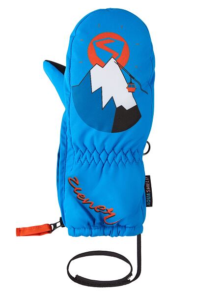 Dětské zimní rukavice Ziener Leprint AS Minis persian blue - celorozepínací palčáky 2