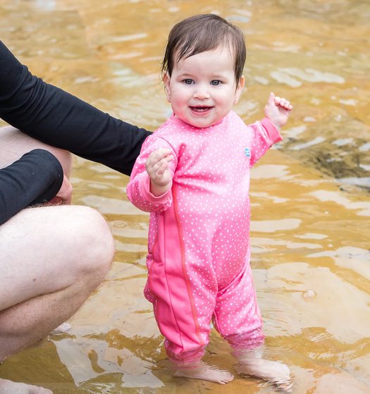 Dětský neoprenový UV overal Splash About Pink Dotty 4