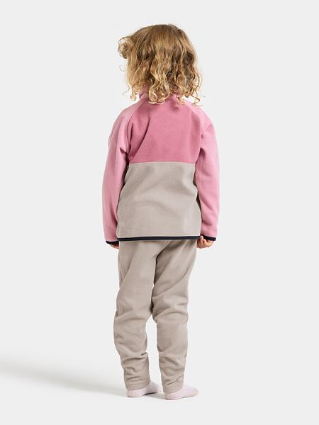 Dětská fleecová mikina Didriksons Monte half bu - heather pink 10