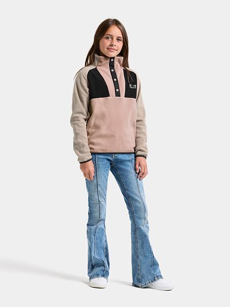 Dětská fleecová mikina Didriksons Yokto 1/2 BTN - vintage pink 2