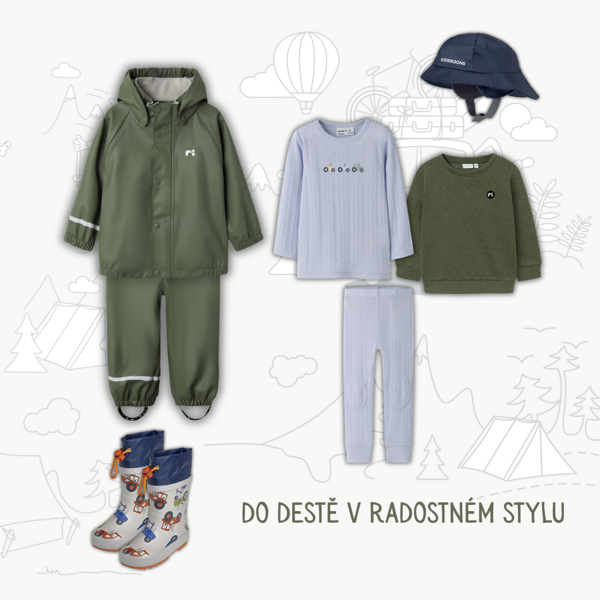 Dětský outfit do deště Name It zelený 2