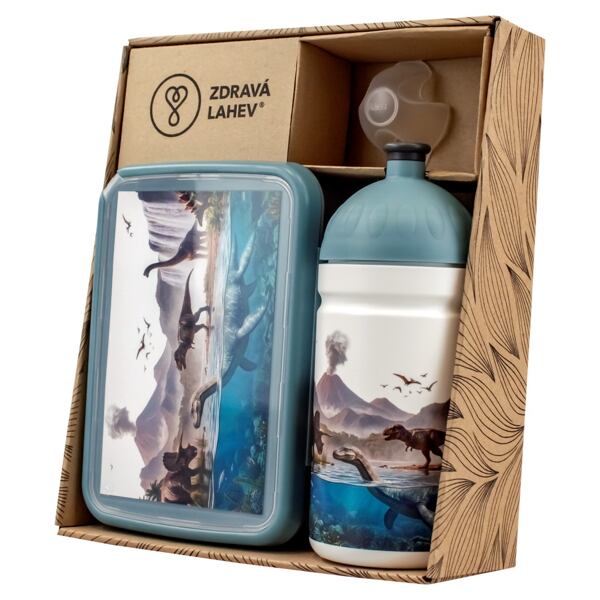 SET ZDRAVÁ LAHEV A ZDRAVÁ SVÁČA svačinový box a lahev 0,5l Dinosauří svět 5