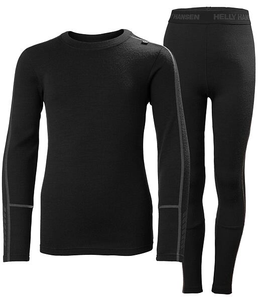 Termoprádlo pro děti Helly Hansen JR LIFA® Merino – černé, pohodlné